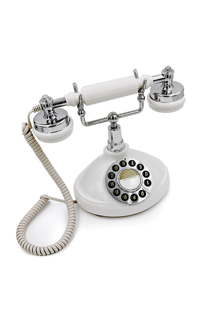 Gästetelefon Snow weiß - mieten für Hochzeiten & Events in Osnabrück, Münster, Bielefeld oder mit einem kostenfreien Versand in ganz Deutschland