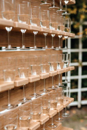 Champagnerwall für 36 Gläser - Wildeiche natur