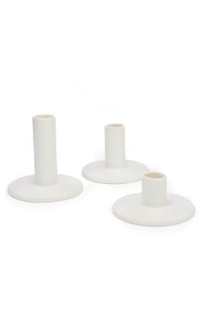 Kerzenständer - Keramik weiß 3-TLG.