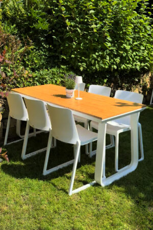 Design Dinner Tisch Salt weiß - Bambus