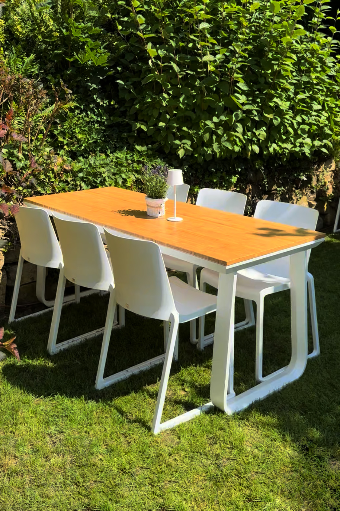 Design Dinner Tisch Salt weiß - Bambus – Bild 2