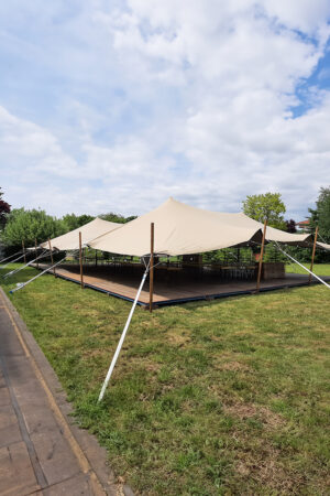 Stretchzelt beige 20x15 m