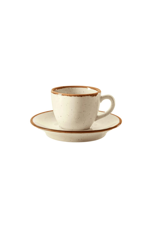 Espressotasse und Untertasse beige - 24er Set