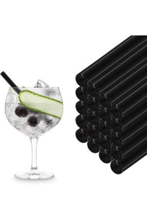 Glas Strohalm schwarz