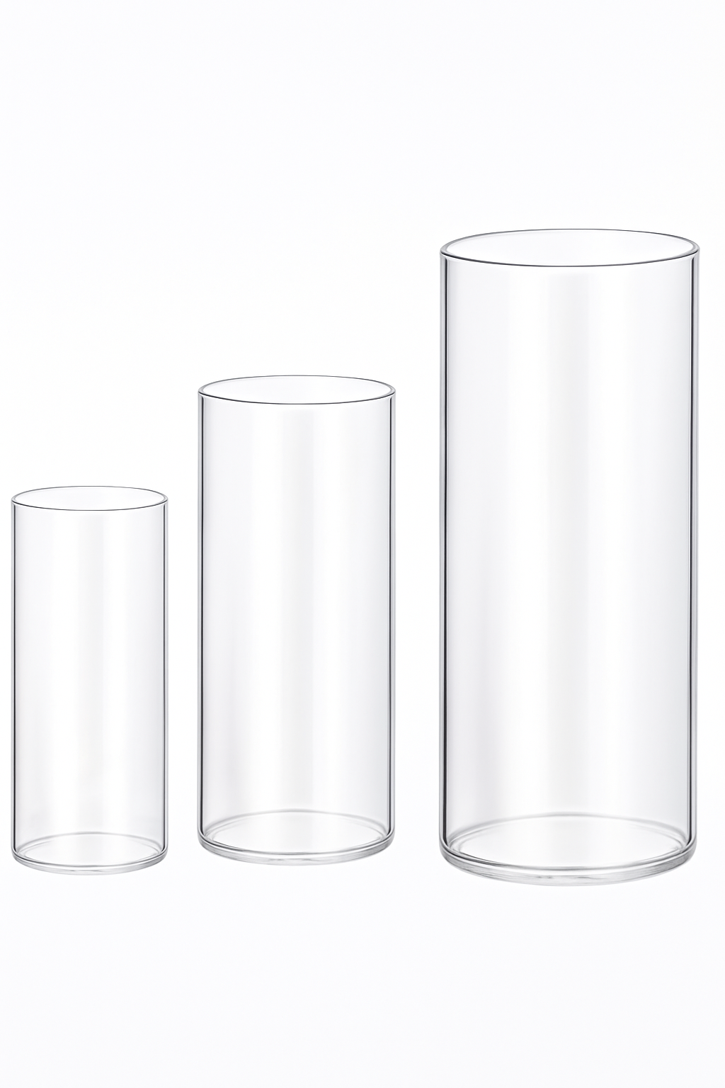 Glaszylinder - Set klar (15cm , 20cm , 25cm)