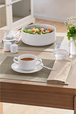 Suppentasse und Untertasse - weiß Modern - 20er Set