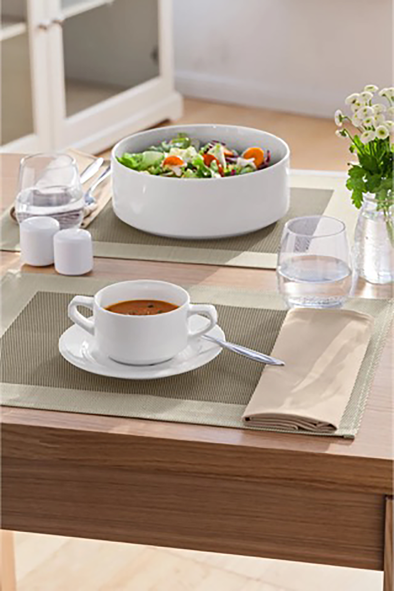Suppentasse und Untertasse - weiß Modern - 20er Set – Bild 2