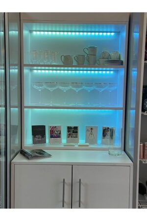 Design Theke Hochglanz weiß - Rückbuffet