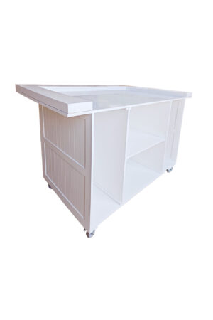 Rolltheke Holz - weiß