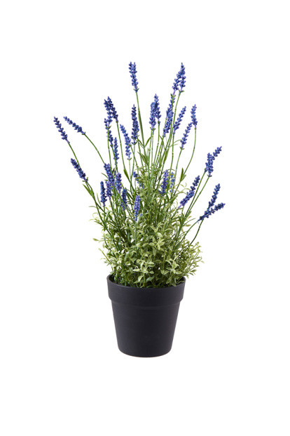 Kunstpflanze Lavendel im Topf schwarz 51cm