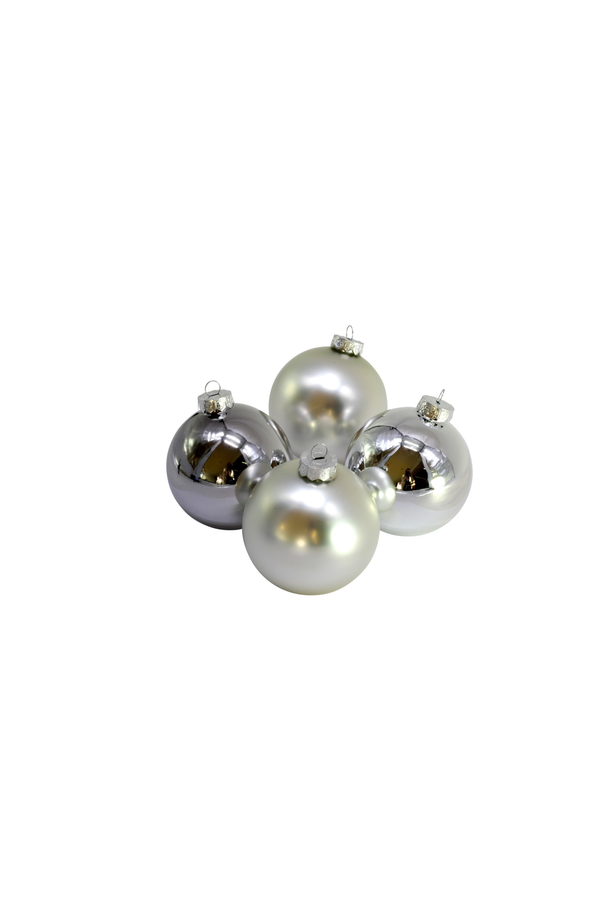 Weihnachtskugel 10cm silber - 12er Set