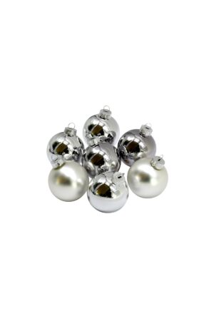 Weihnachtskugel 5cm silber - 40er Set