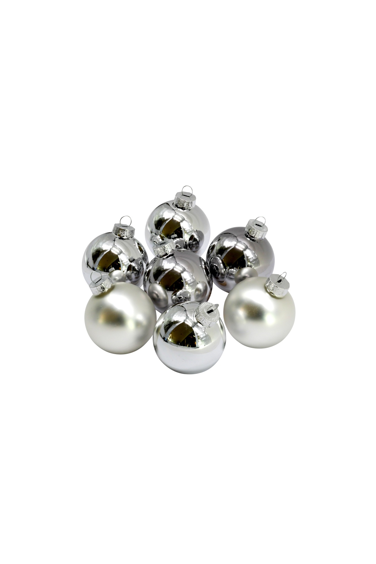 Weihnachtskugel 6cm silber - 49er Set